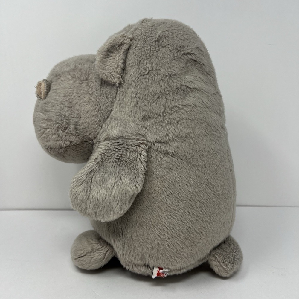 Gray Hippopotamus Hippo Fat Plush 11" Aurora Stuffed Animal Cuddly Soft Play Toy - Picture 14 of 16